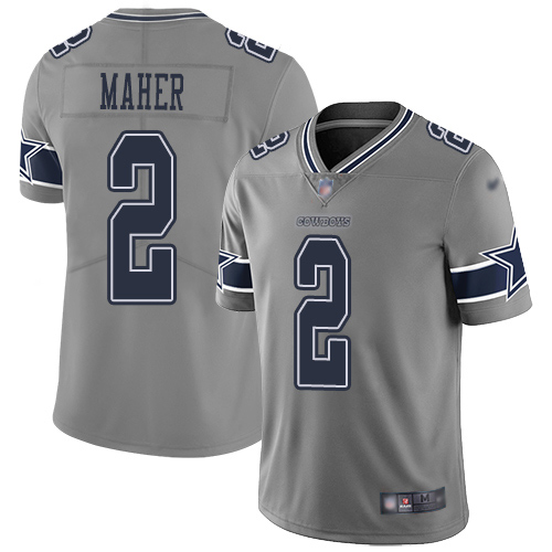 Men Dallas Cowboys Limited Gray Brett Maher 2 Inverted Legend NFL Jersey
